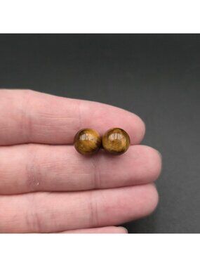 Natural Tiger’s Eye Stone Stud Earrings A7819